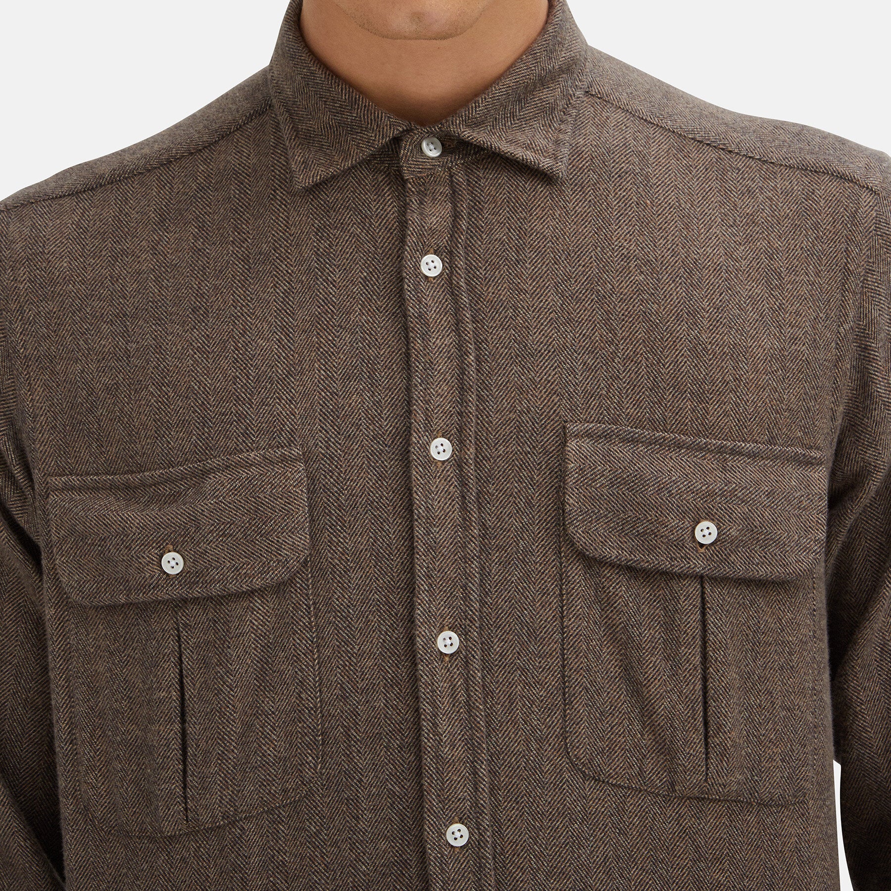 Bradford shirt with herringbone pattern